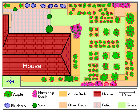 Map of Gene's backyard in 1997