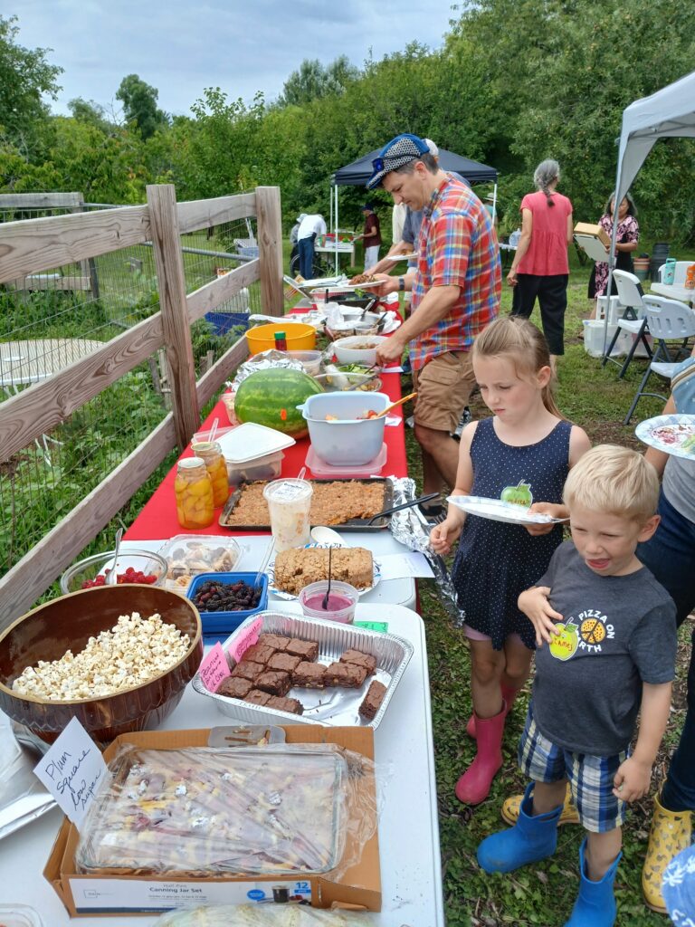 food table at picnic