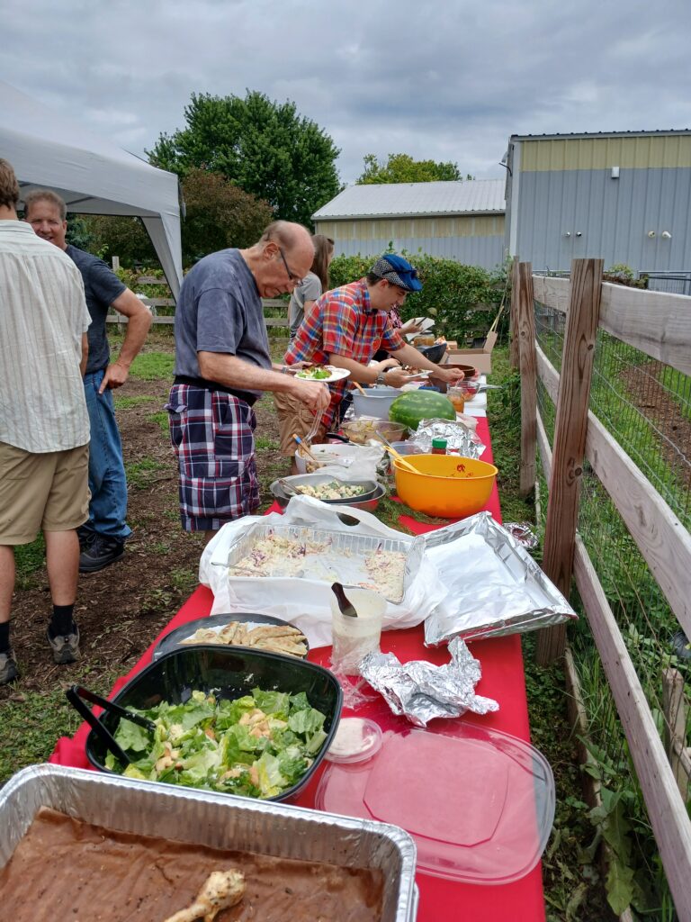 food table at picnic