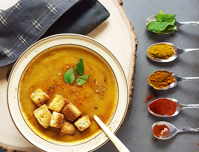 Butternut squash and apple soup from Ask The Food Geek.
